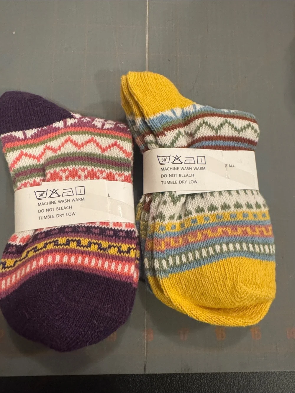 YZKKE Women Wool Socks - Multicolor Fair Isle  2 Pair